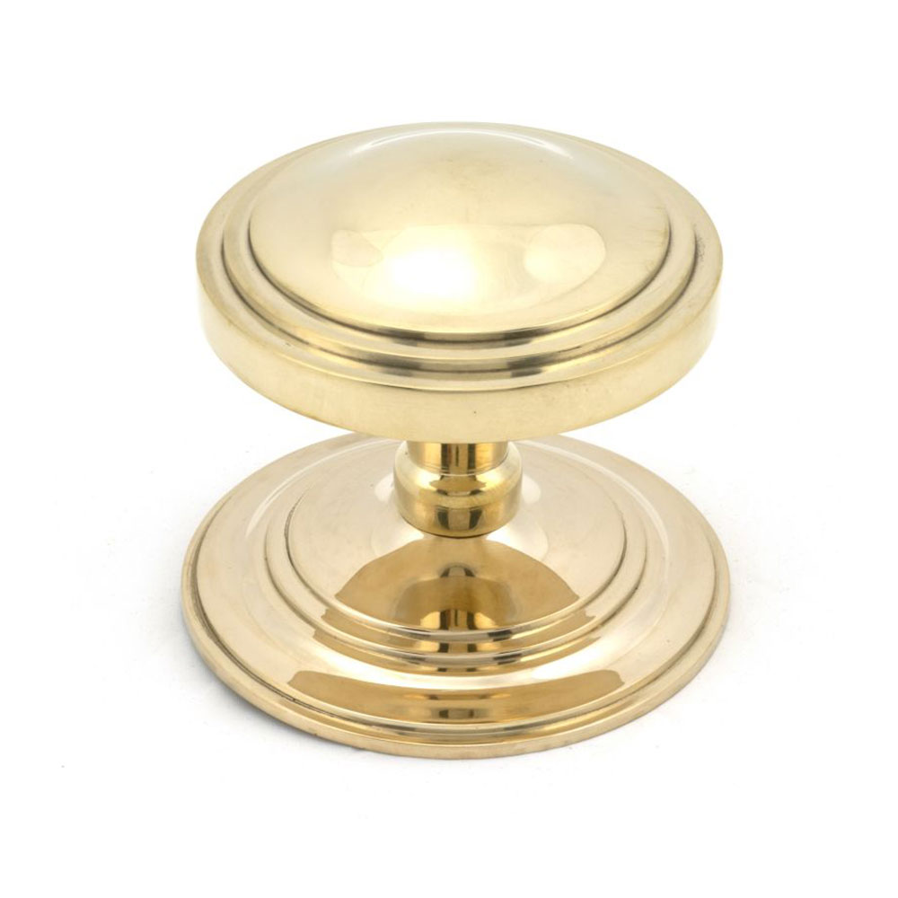 From the Anvil Art Deco Centre Door Knob - Polished Brass